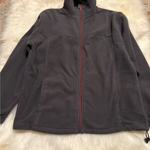 Stillwater supply co. Medium gray Fleece Full-Zip Jacket with Red Zip Trim